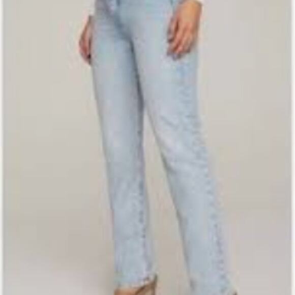 NWT GOOD AMERICAN Good Boy Acid Wash Relaxed Fit Jeans 14/32 - Picture 2 of 11